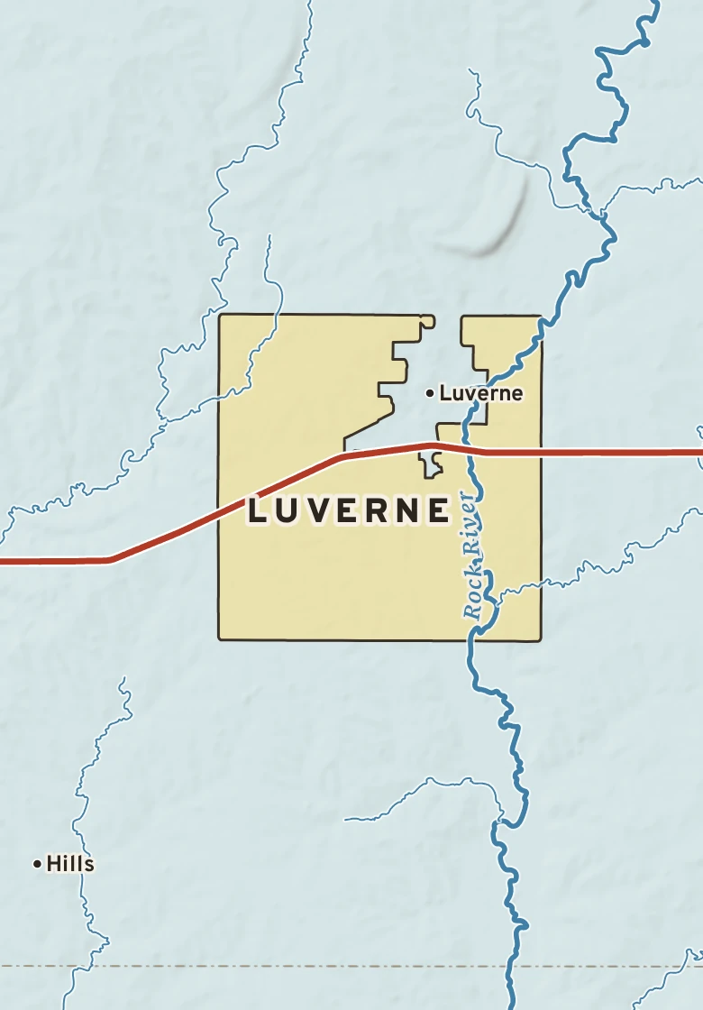 Atlas plate of Luverne, Minnesota.