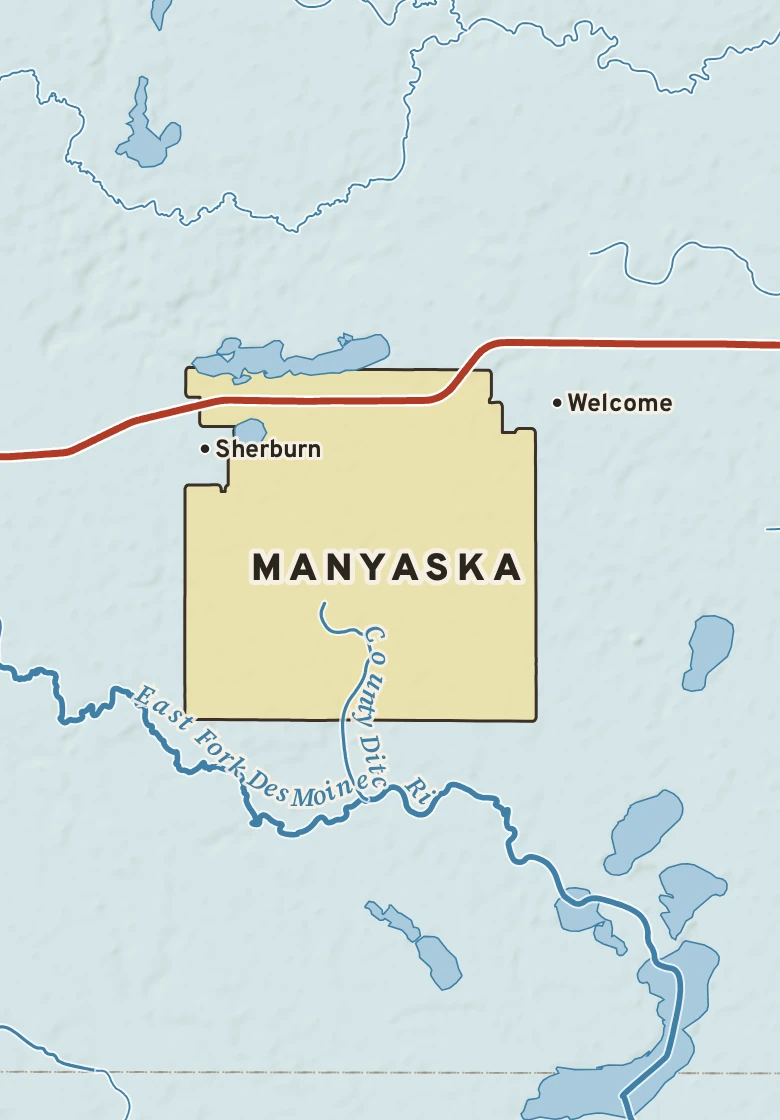 Atlas plate of Manyaska, Minnesota.
