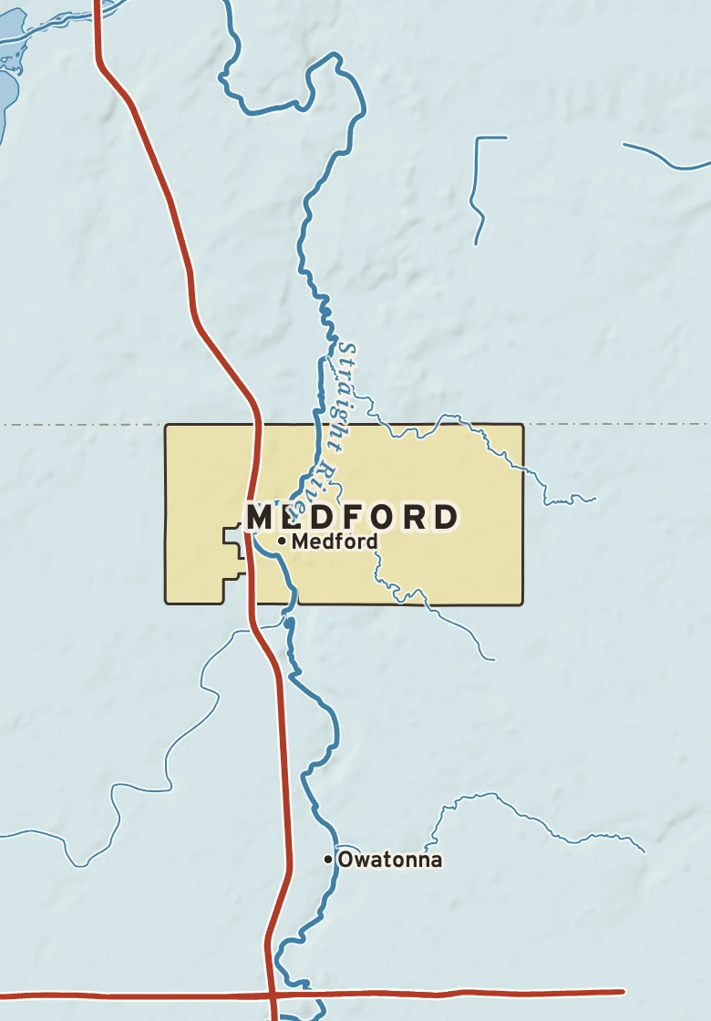 Atlas plate of Medford, Minnesota.