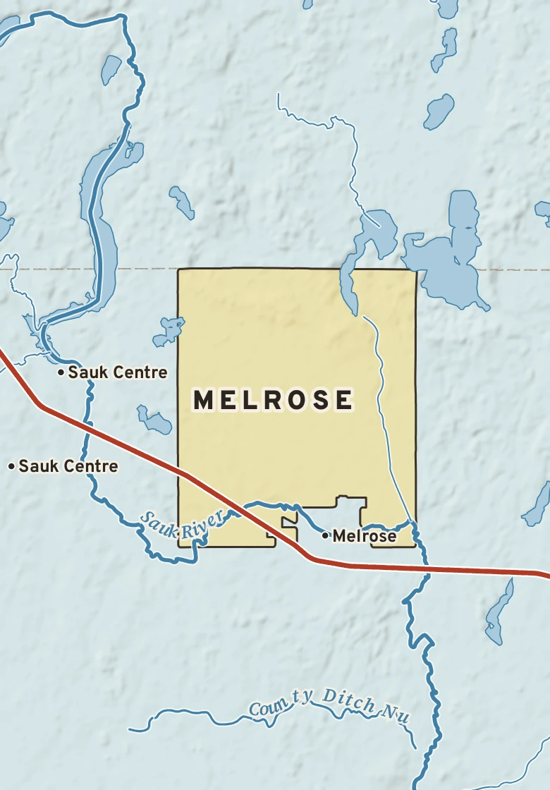 Atlas plate of Melrose, Minnesota.