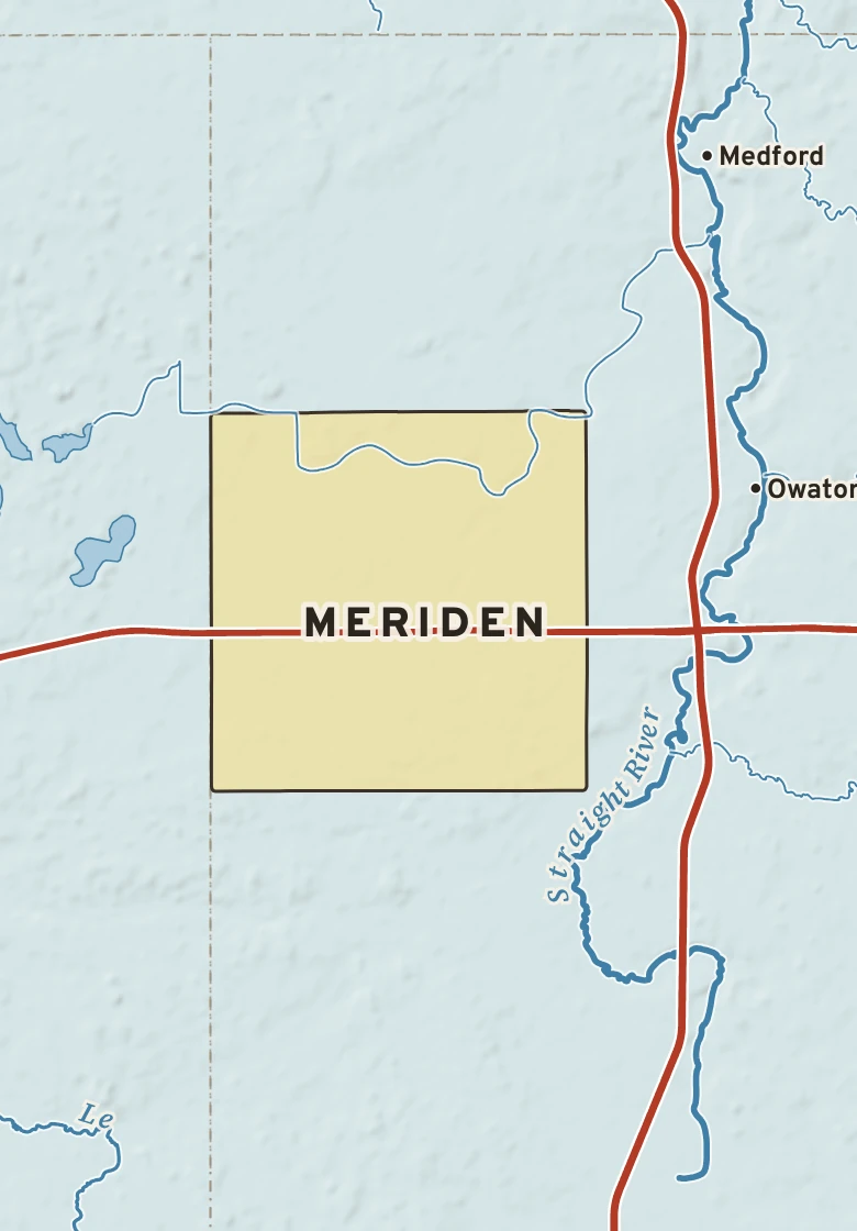 Atlas plate of Meriden, Minnesota.