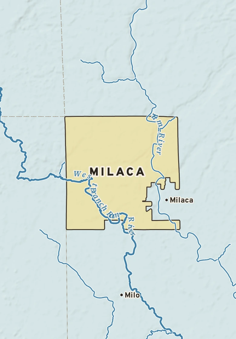 Atlas plate of Milaca, Minnesota.