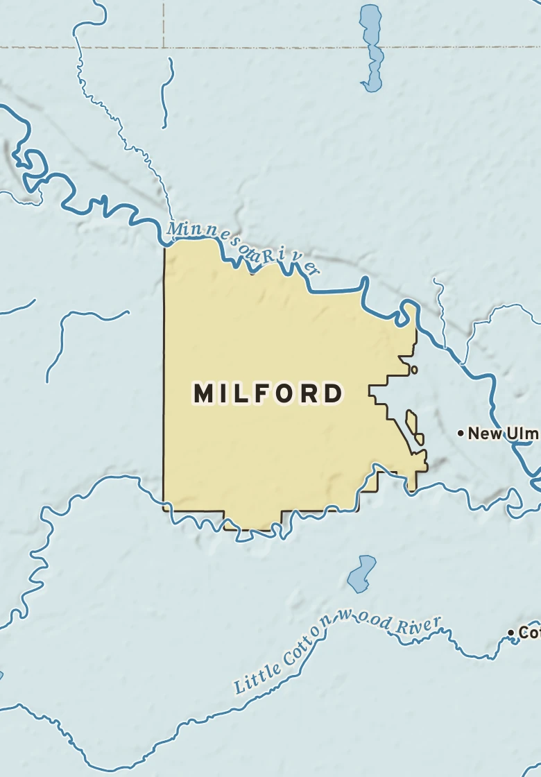 Atlas plate of Milford, Minnesota.