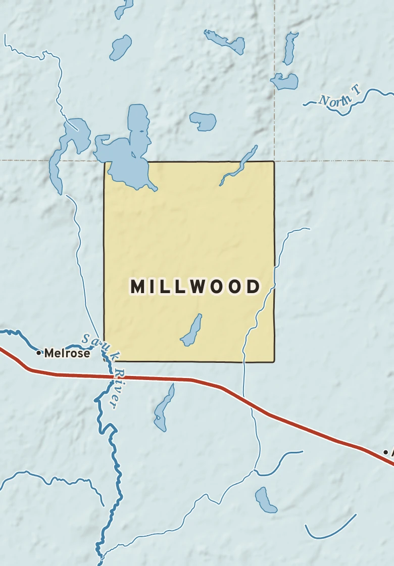 Atlas plate of Millwood, Minnesota.