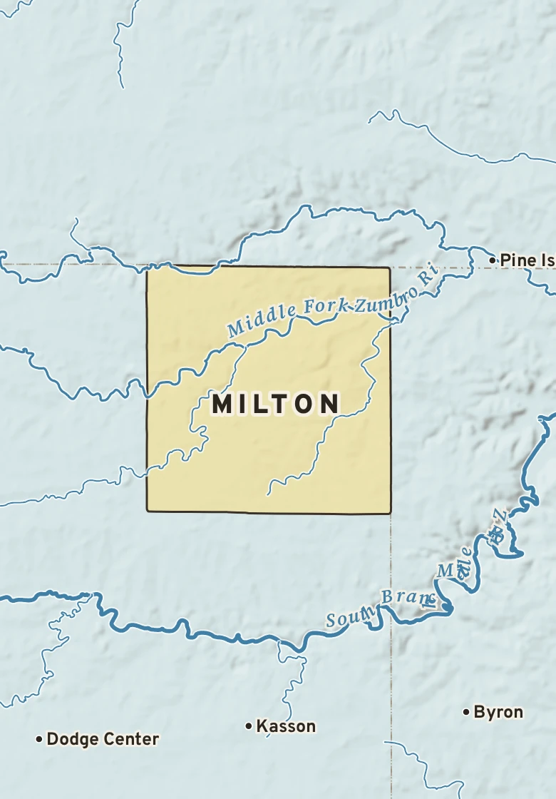 Atlas plate of Milton, Minnesota.