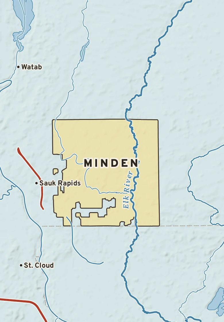 Atlas plate of Minden, Minnesota.