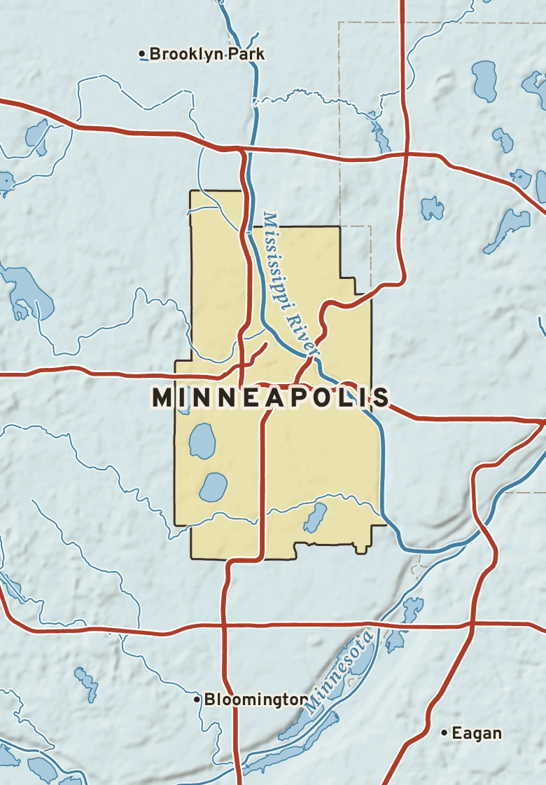Atlas plate of Minneapolis, Minnesota.