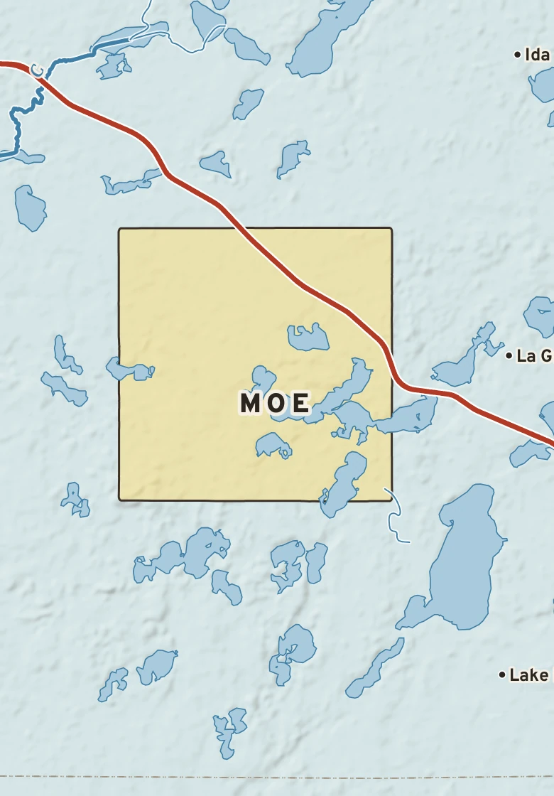 Atlas plate of Moe, Minnesota.