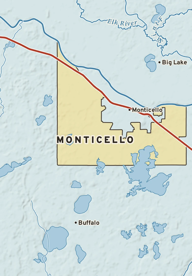 Atlas plate of Monticello, Minnesota.