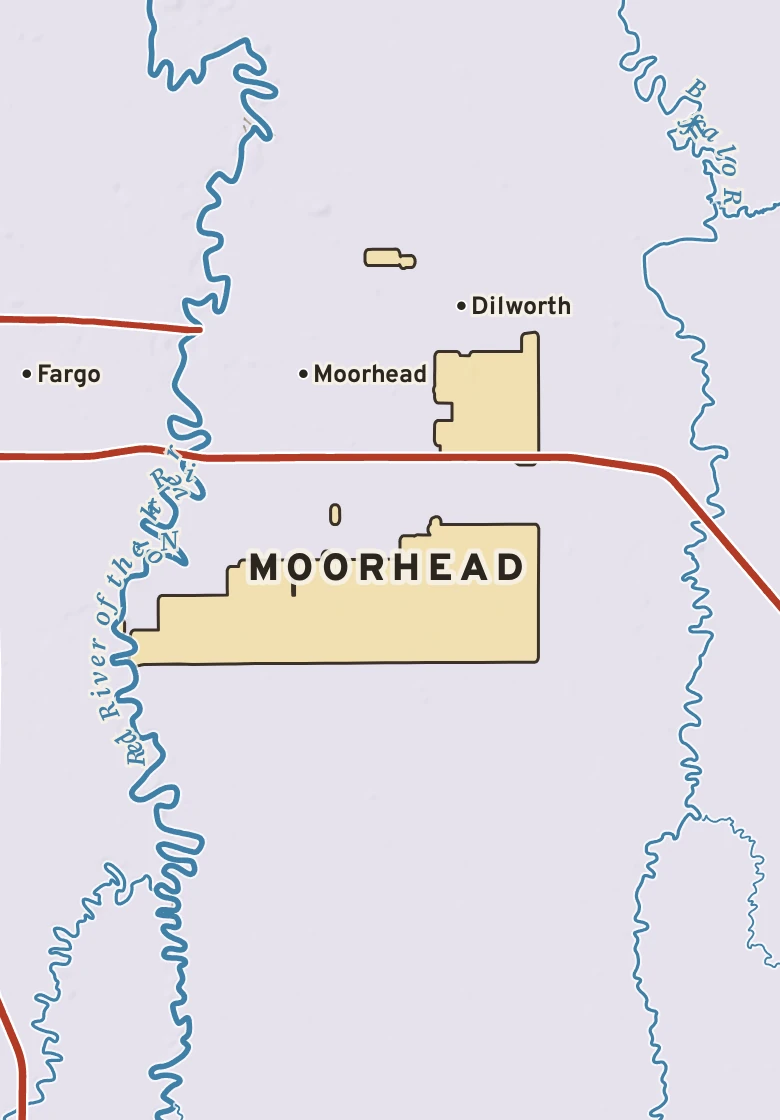 Atlas plate of Moorhead, Minnesota.