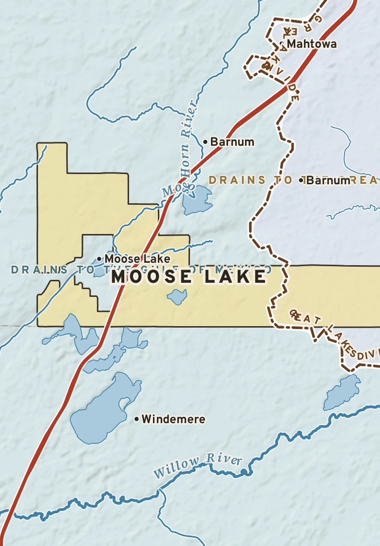 Atlas plate of Moose Lake, Minnesota.