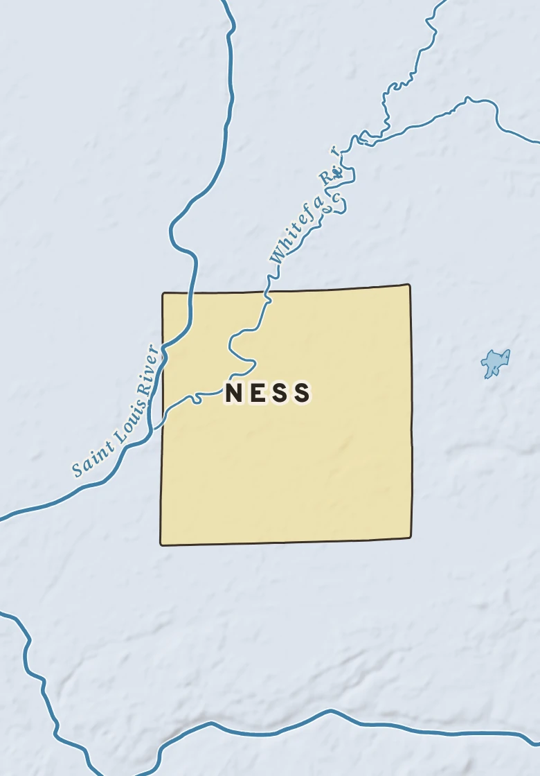 Atlas plate of Ness, Minnesota.