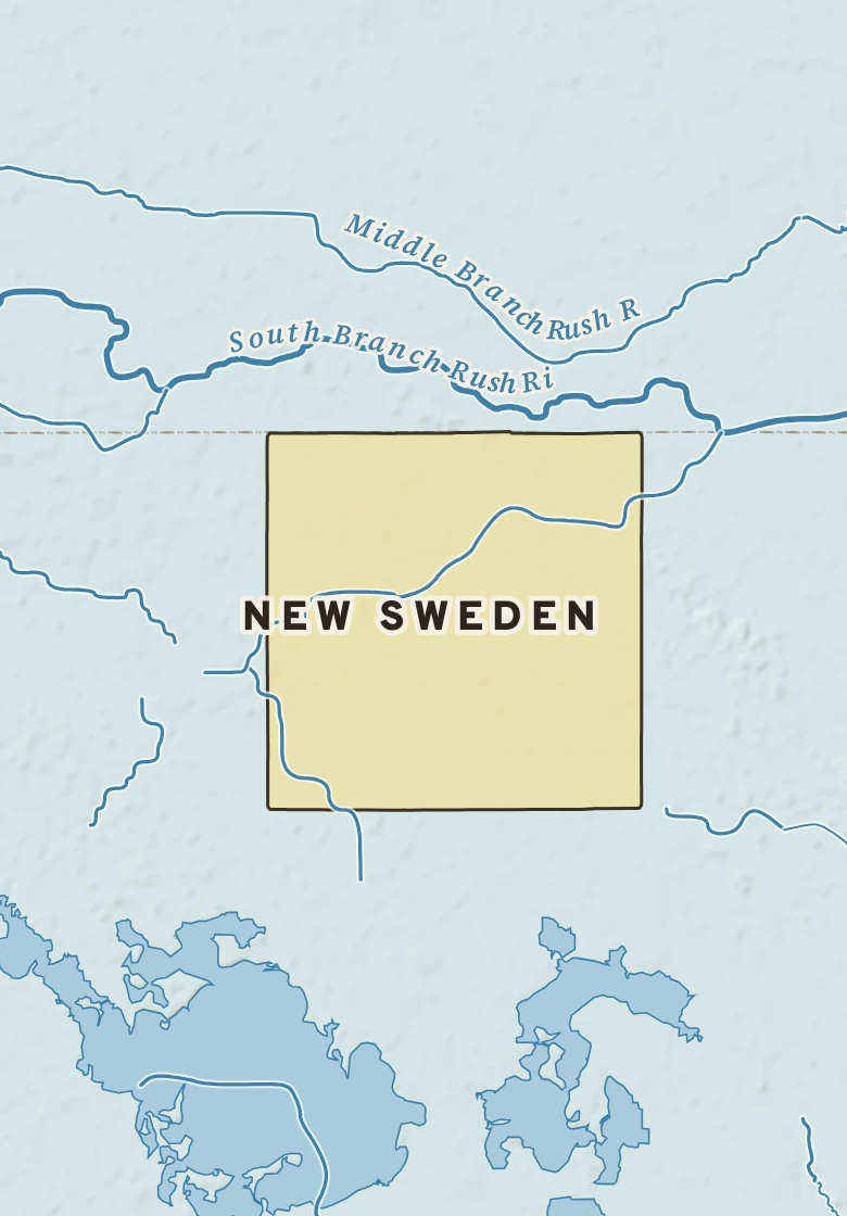 Atlas plate of New Sweden, Minnesota.