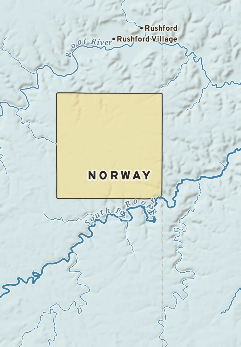 Atlas plate of Norway, Minnesota.