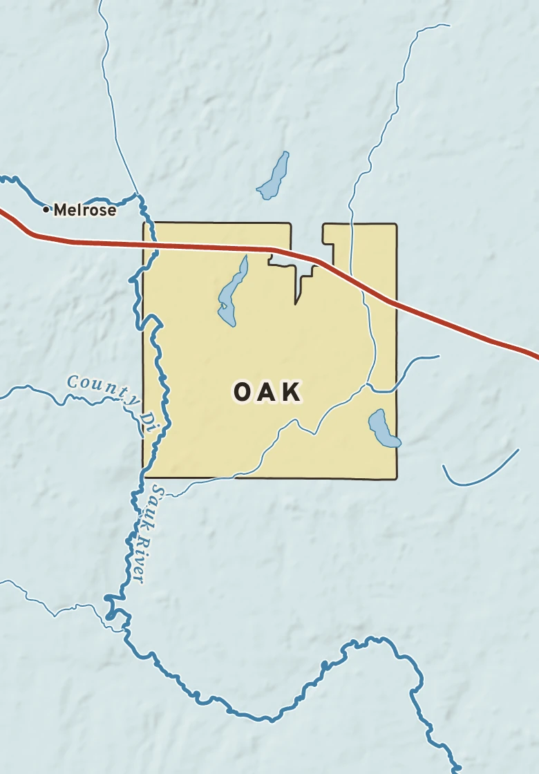 Atlas plate of Oak, Minnesota.