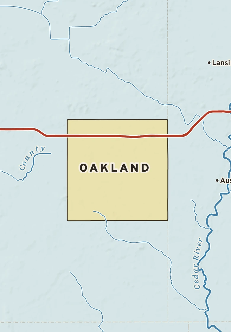 Atlas plate of Oakland, Minnesota.