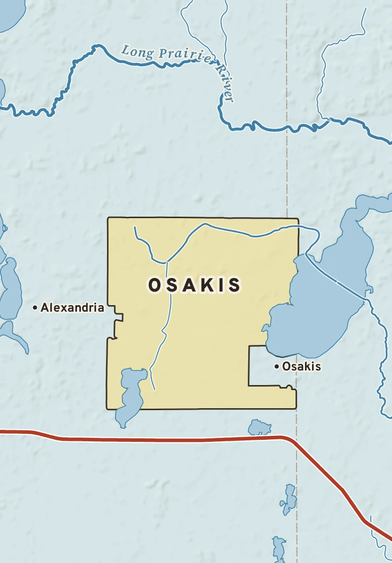 Atlas plate of Osakis, Minnesota.