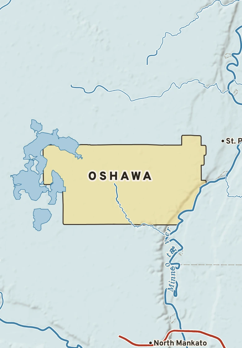 Atlas plate of Oshawa, Minnesota.