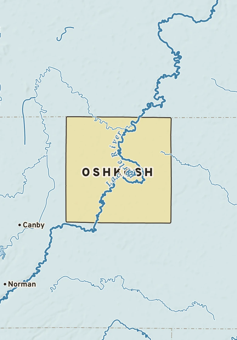 Atlas plate of Oshkosh, Minnesota.