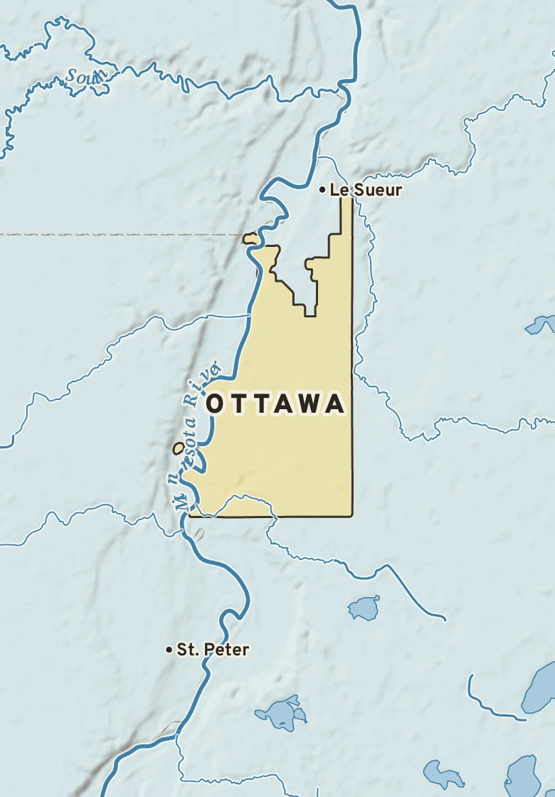 Atlas plate of Ottawa, Minnesota.