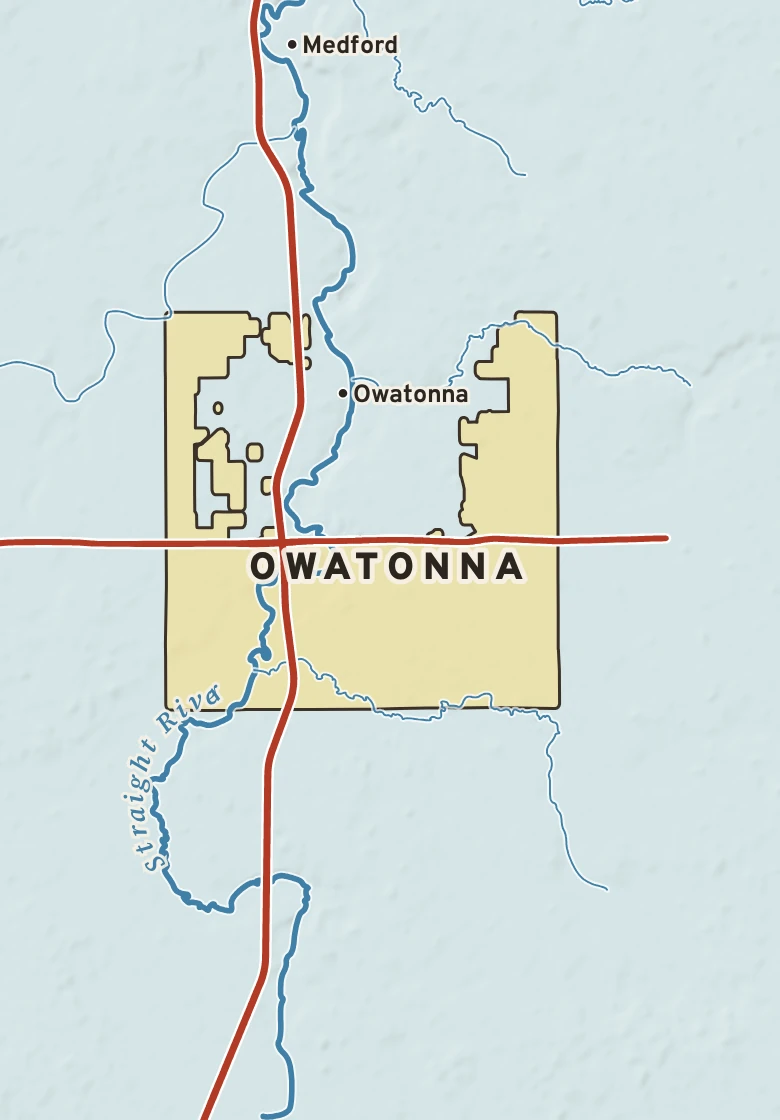 Atlas plate of Owatonna, Minnesota.