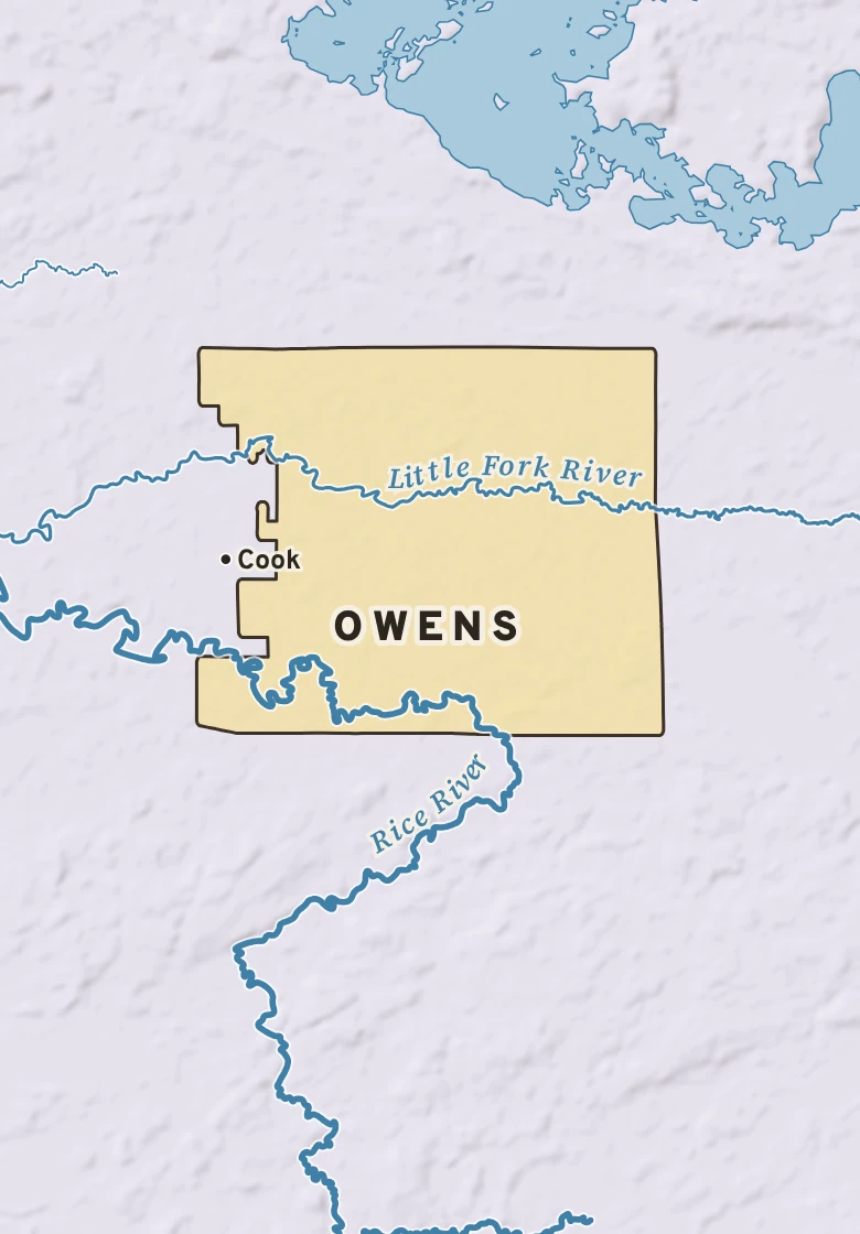 Atlas plate of Owens, Minnesota.