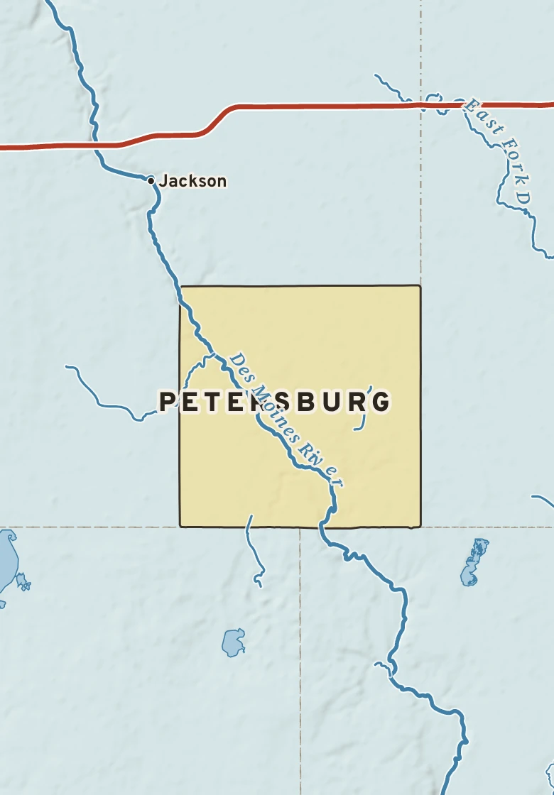 Atlas plate of Petersburg, Minnesota.
