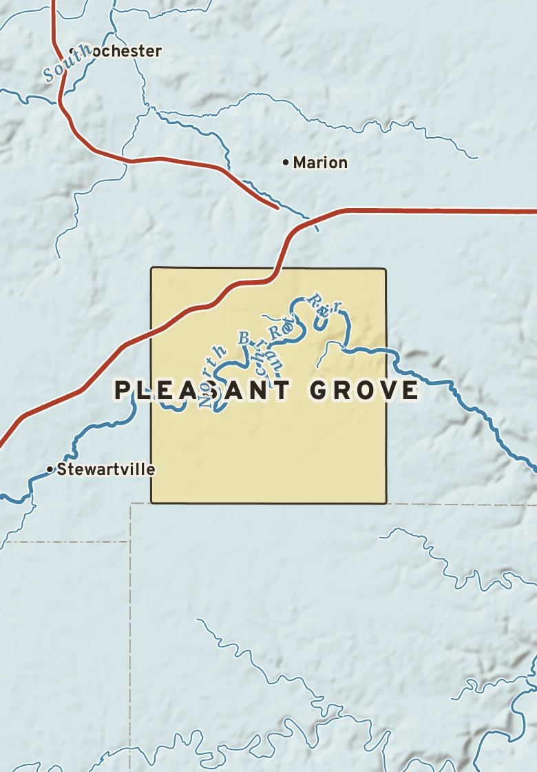 Atlas plate of Pleasant Grove, Minnesota.