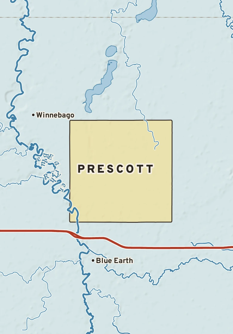 Atlas plate of Prescott, Minnesota.