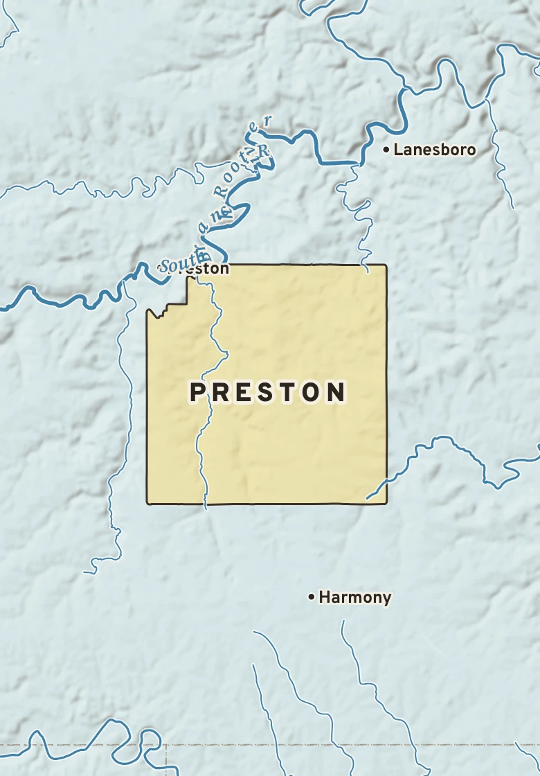 Atlas plate of Preston, Minnesota.