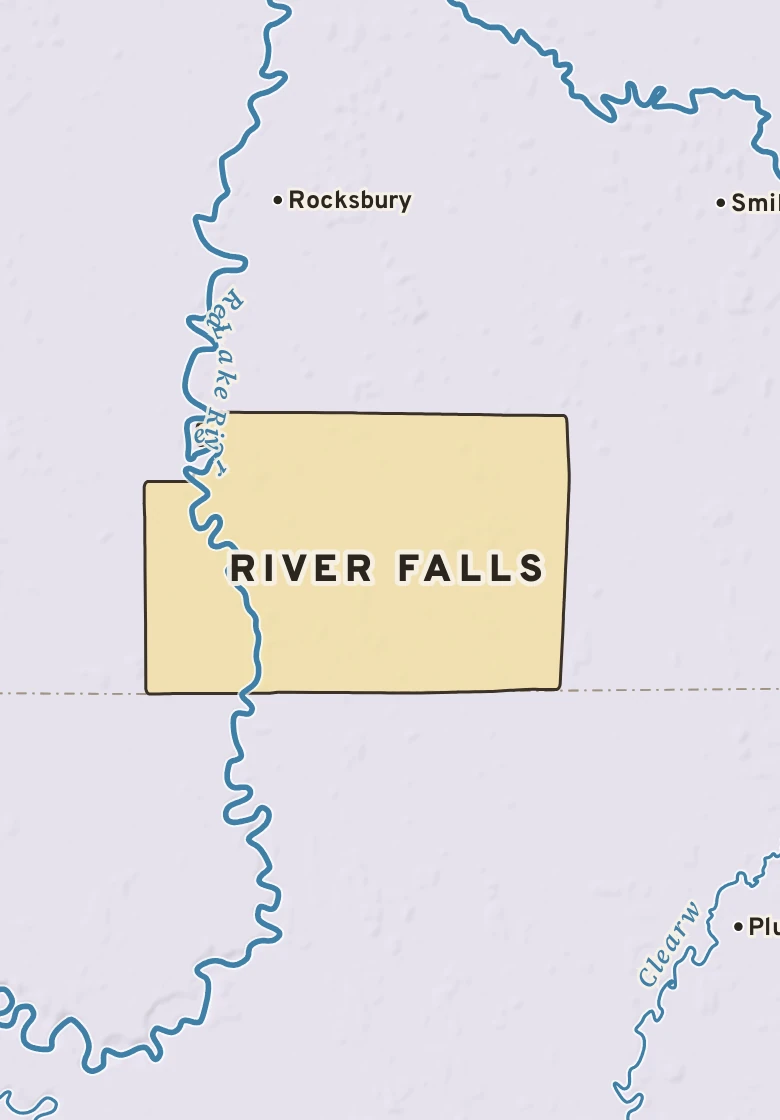 Atlas plate of River Falls, Minnesota.