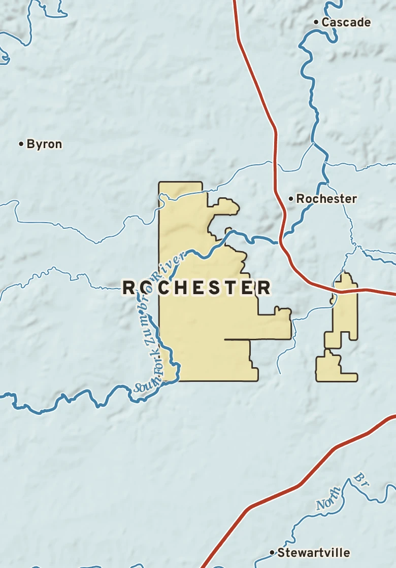 Atlas plate of Rochester, Minnesota.
