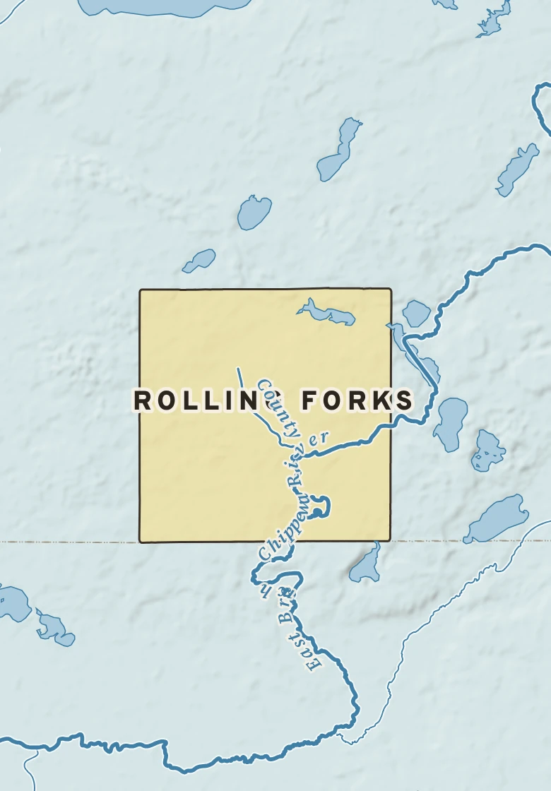 Atlas plate of Rolling Forks, Minnesota.