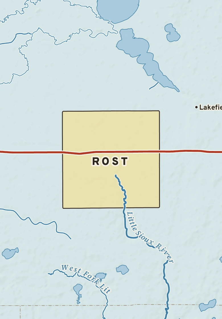 Atlas plate of Rost, Minnesota.