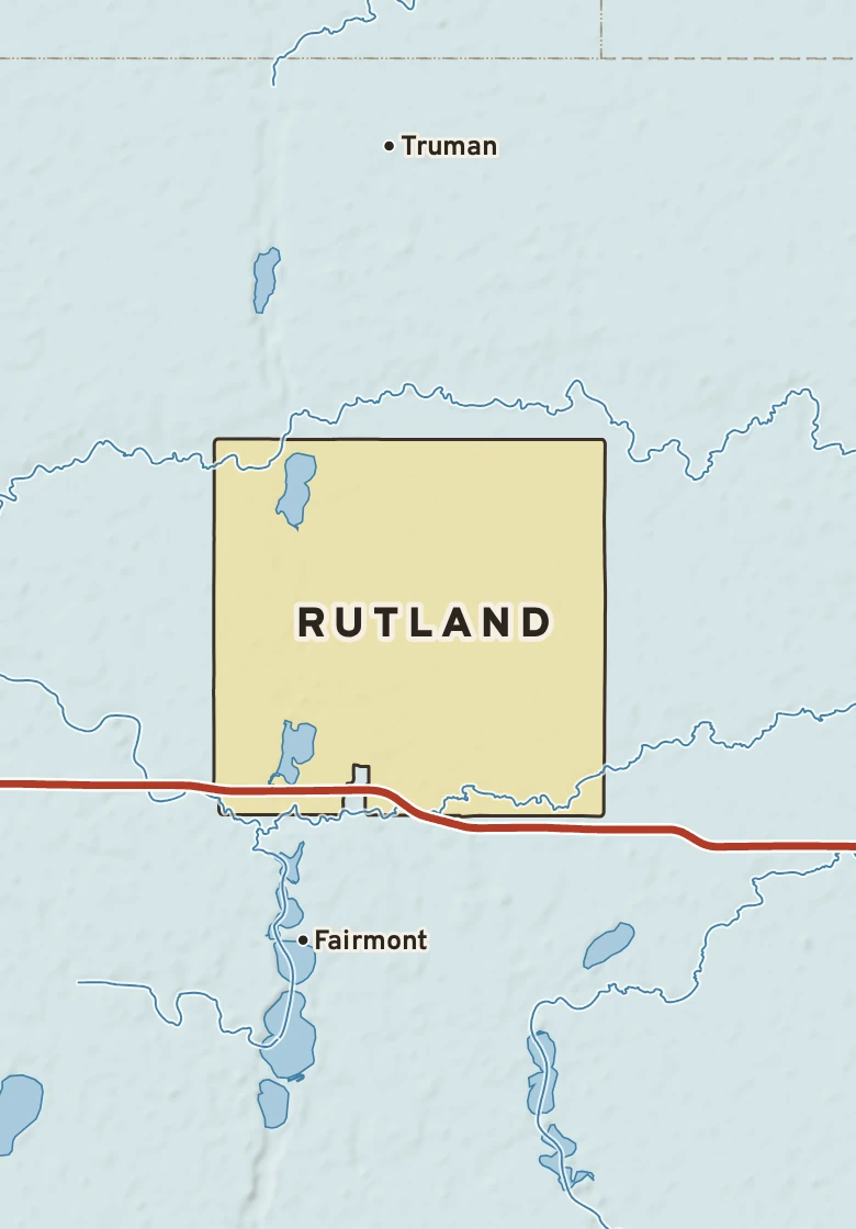 Atlas plate of Rutland, Minnesota.