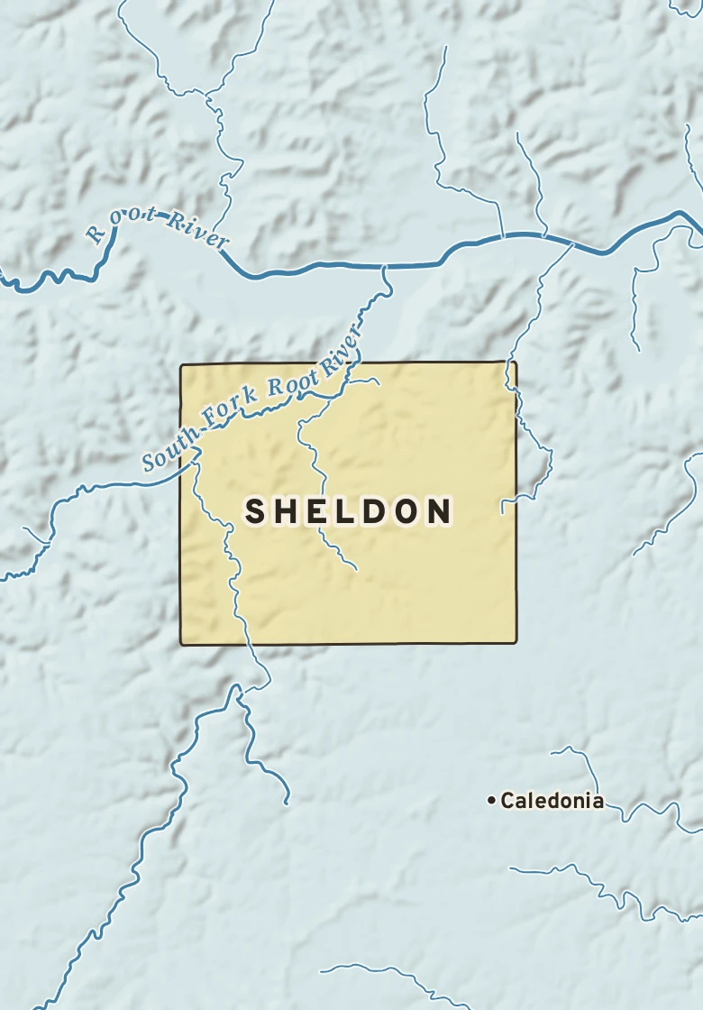 Atlas plate of Sheldon, Minnesota.