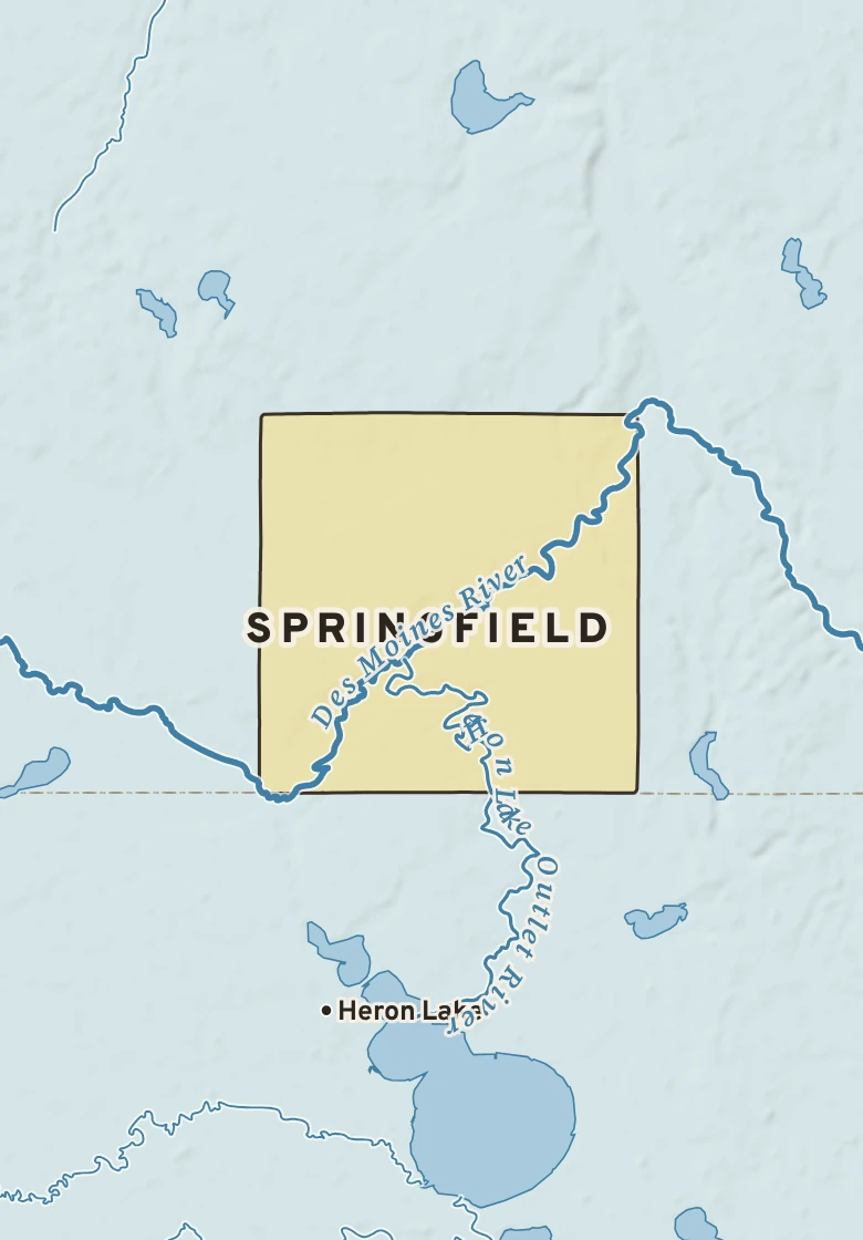 Atlas plate of Springfield, Minnesota.