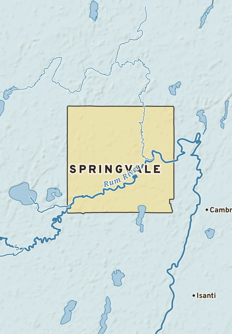 Atlas plate of Springvale, Minnesota.