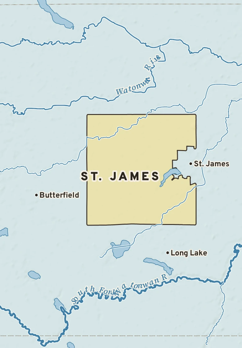 Atlas plate of St. James, Minnesota.