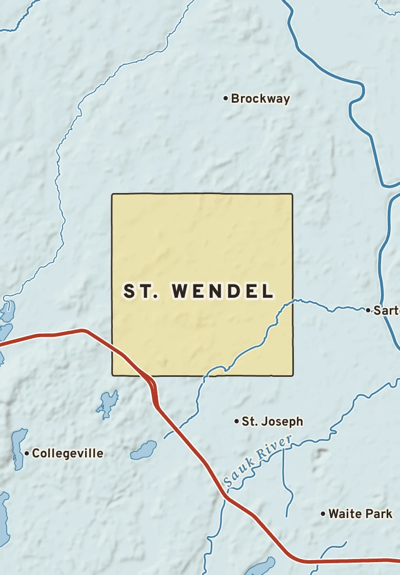 Atlas plate of St. Wendel, Minnesota.