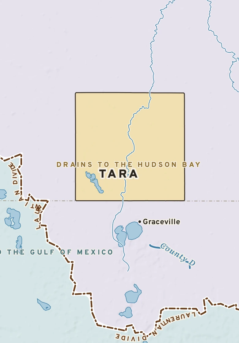 Atlas plate of Tara, Minnesota.