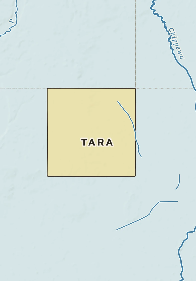 Atlas plate of Tara, Minnesota.