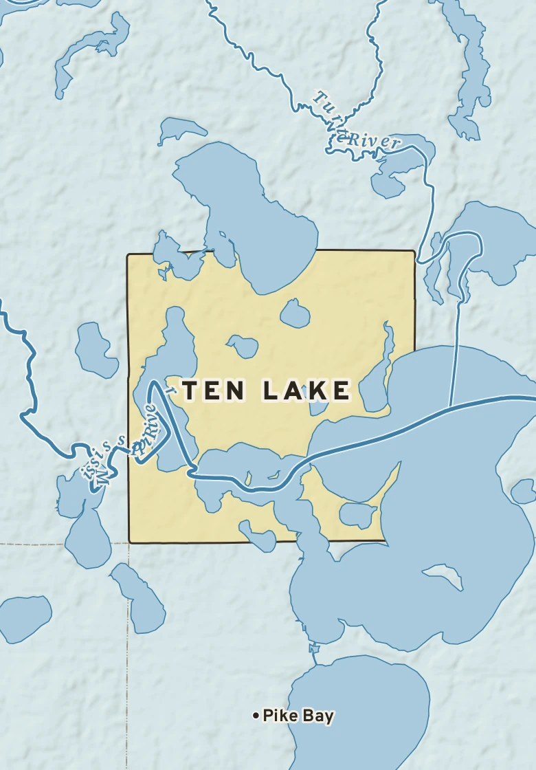 Atlas plate of Ten Lake, Minnesota.
