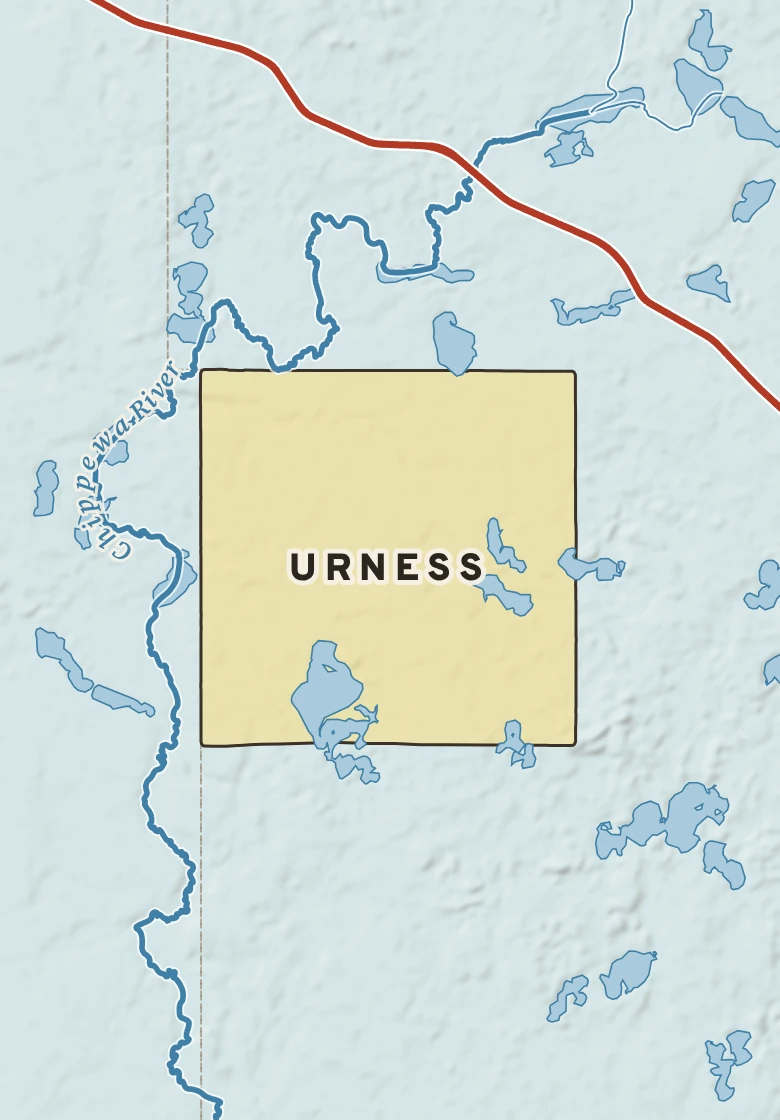 Atlas plate of Urness, Minnesota.