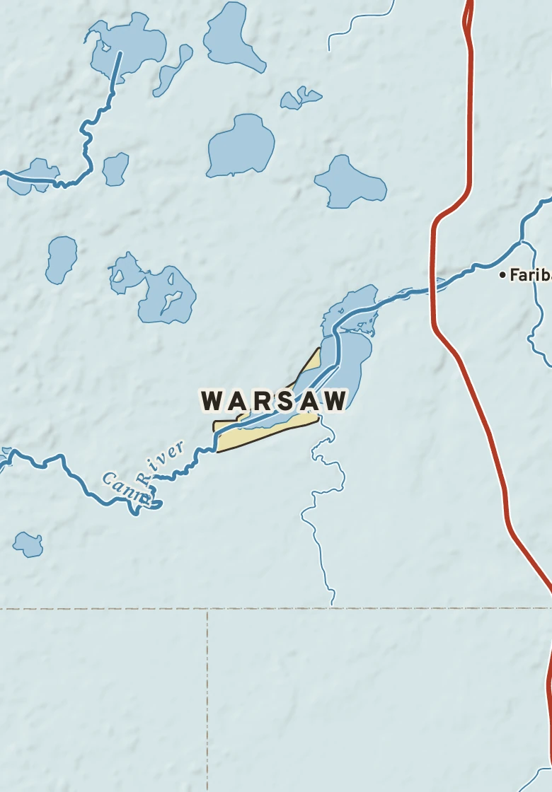 Atlas plate of Warsaw, Minnesota.