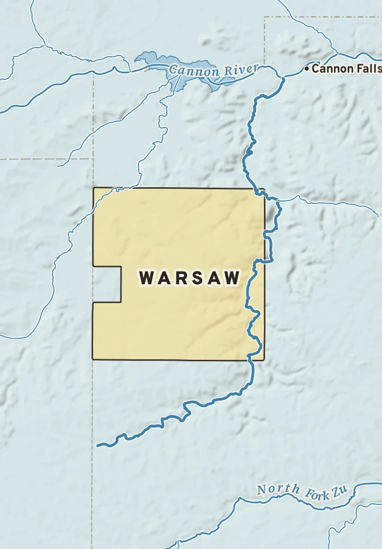 Atlas plate of Warsaw, Minnesota.