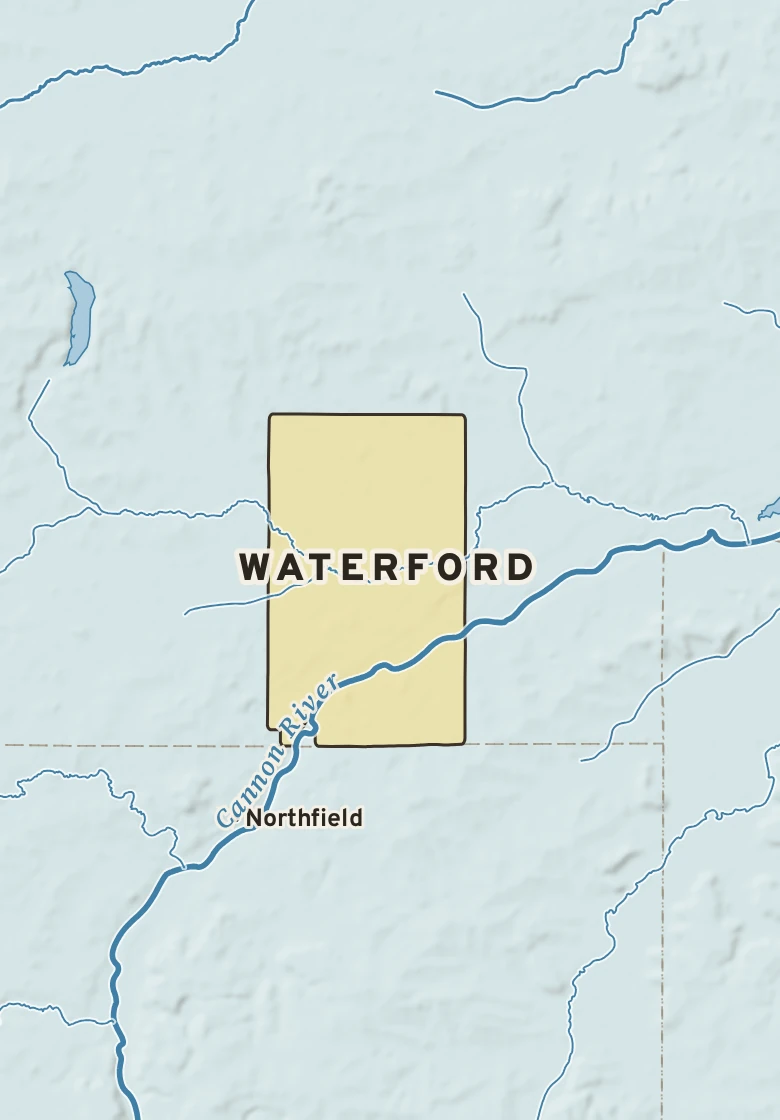 Atlas plate of Waterford, Minnesota.