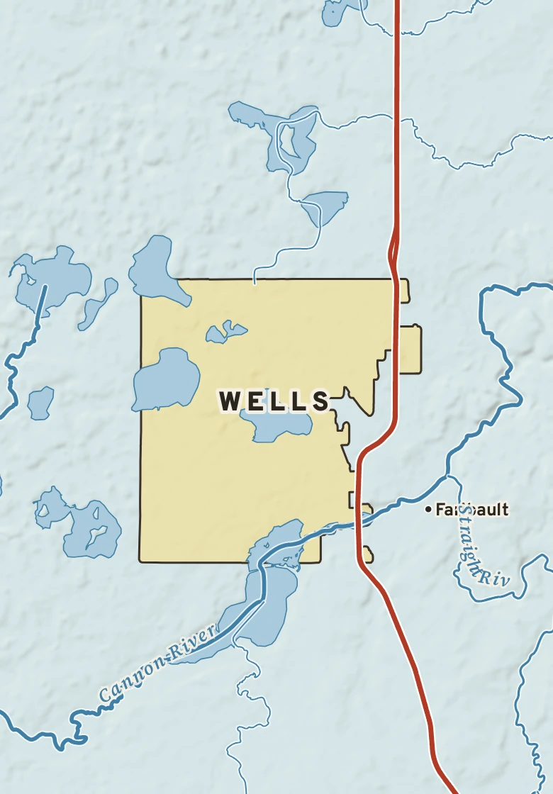 Atlas plate of Wells, Minnesota.