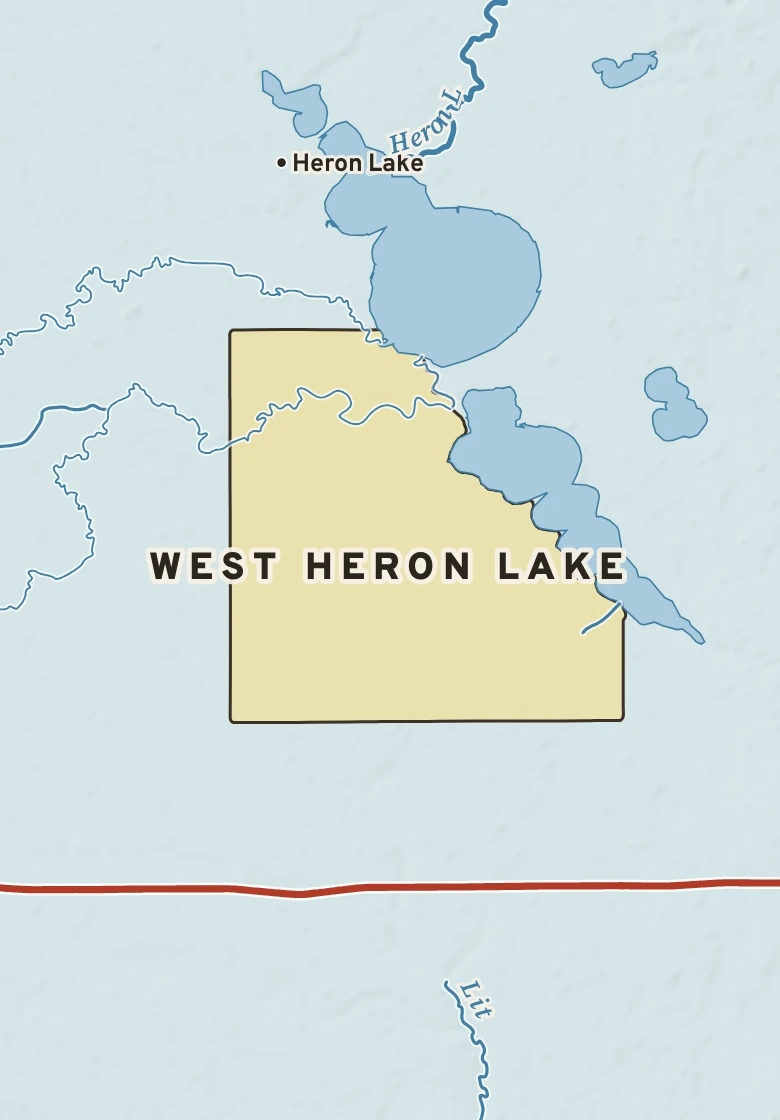 Atlas plate of West Heron Lake, Minnesota.