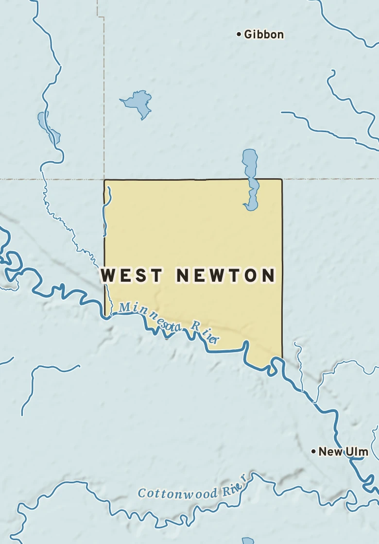 Atlas plate of West Newton, Minnesota.